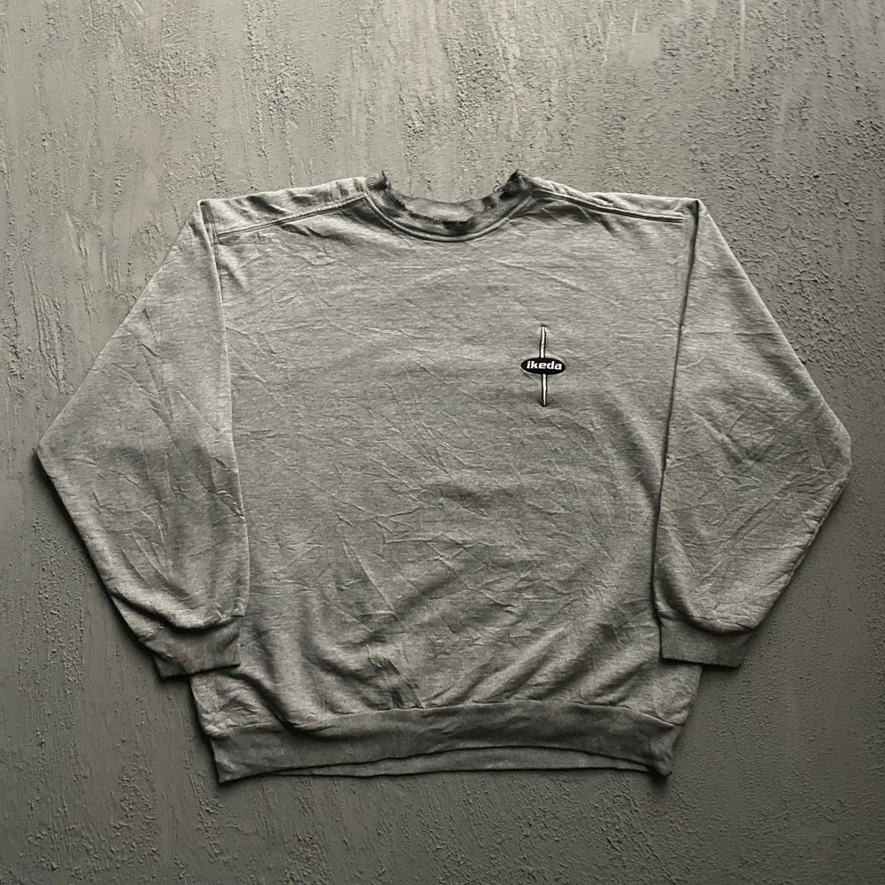 Vintage Ikeda Sweatshirt Mens XL Grey 90s